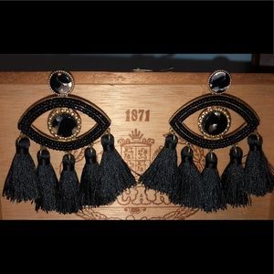 black dangle earrings